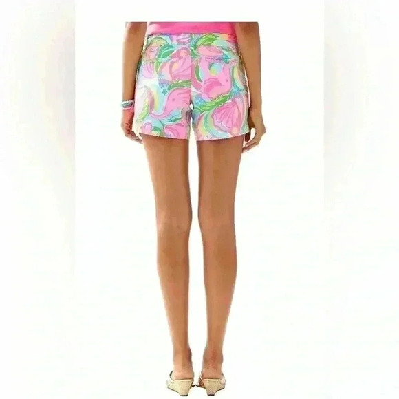 Lilly Pulitzer The Callahan Short Neon Pink Green Abstract Floral Shorts - Picture 4 of 6